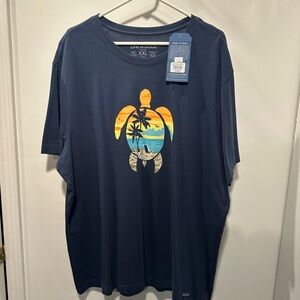 NEW Life Is Good Men's Blue Turtle Island Tee